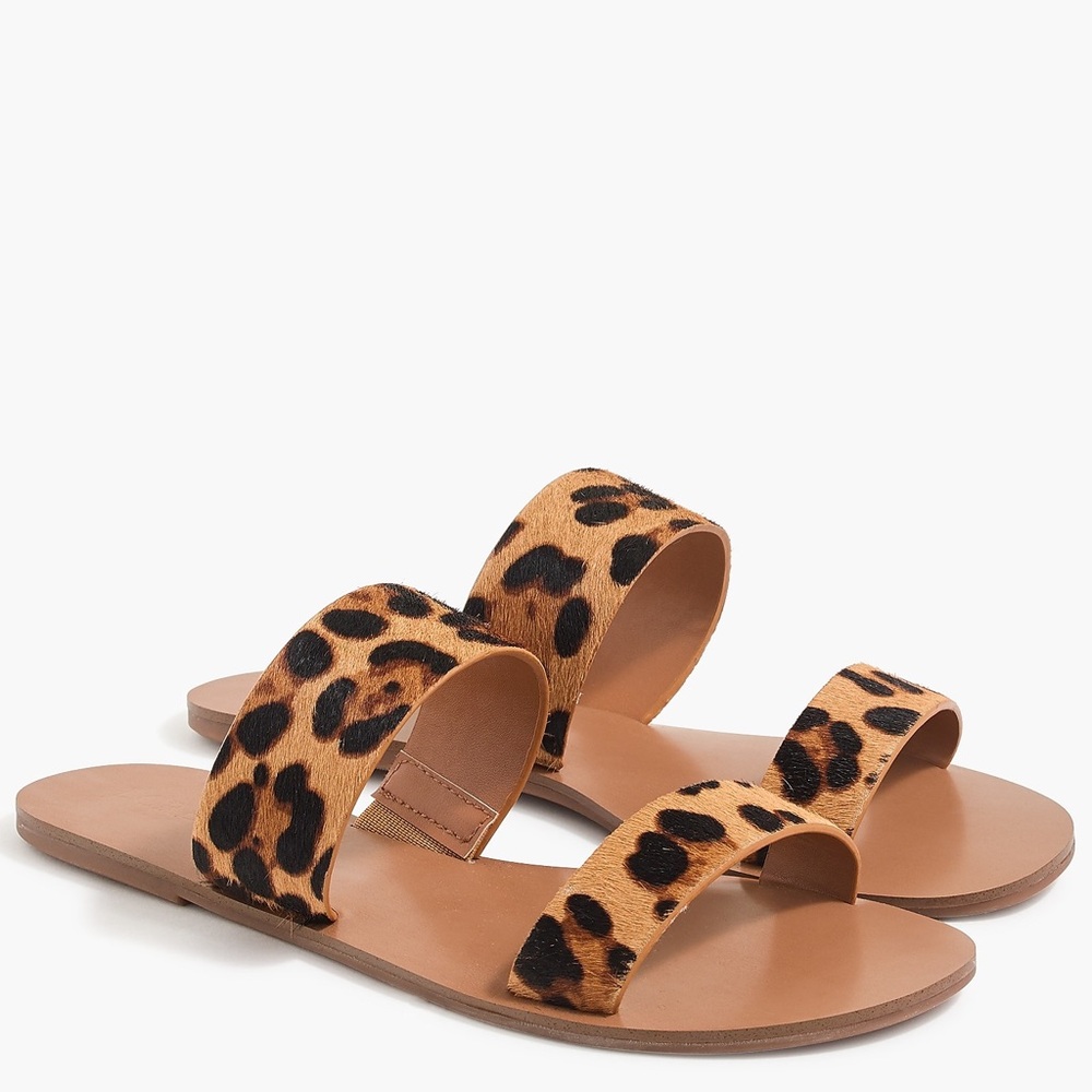 J. Crew Leopard print slide Sandals